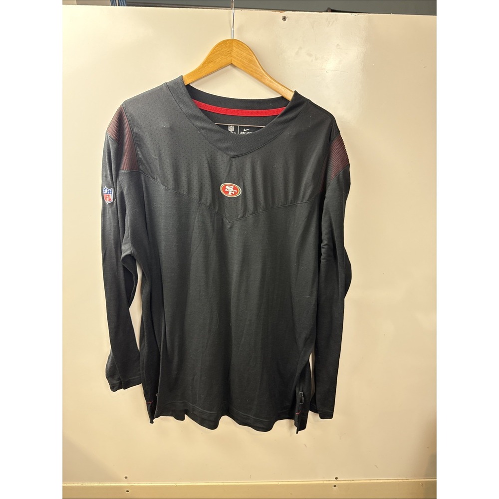 San Francisco 49ers Shirt Mens 2XL Black Red NFL Football Dri Fit Nike On Field